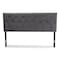 Baxton Studio Felix ModernGrey Velvet Upholstered Headboard-Queen 198-12411-ZORO - alternate 3